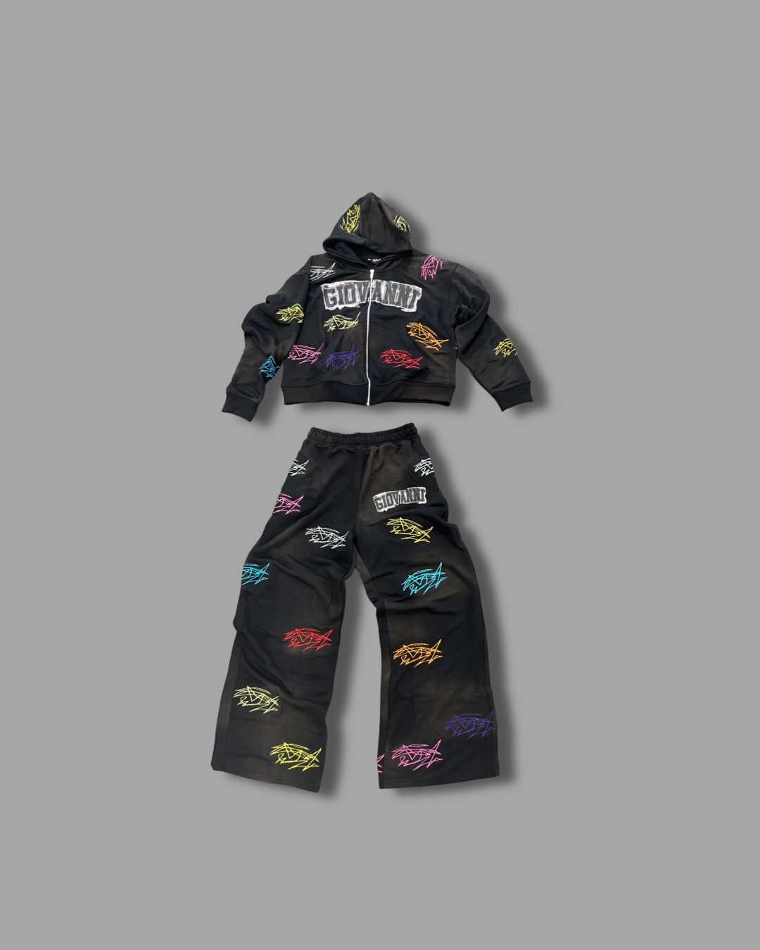 Black Scribble Flare Set