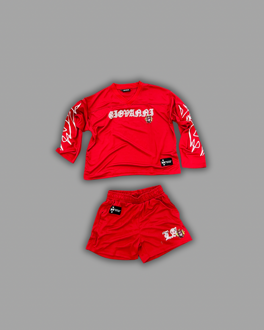 Scribble Warm Up Set In Red