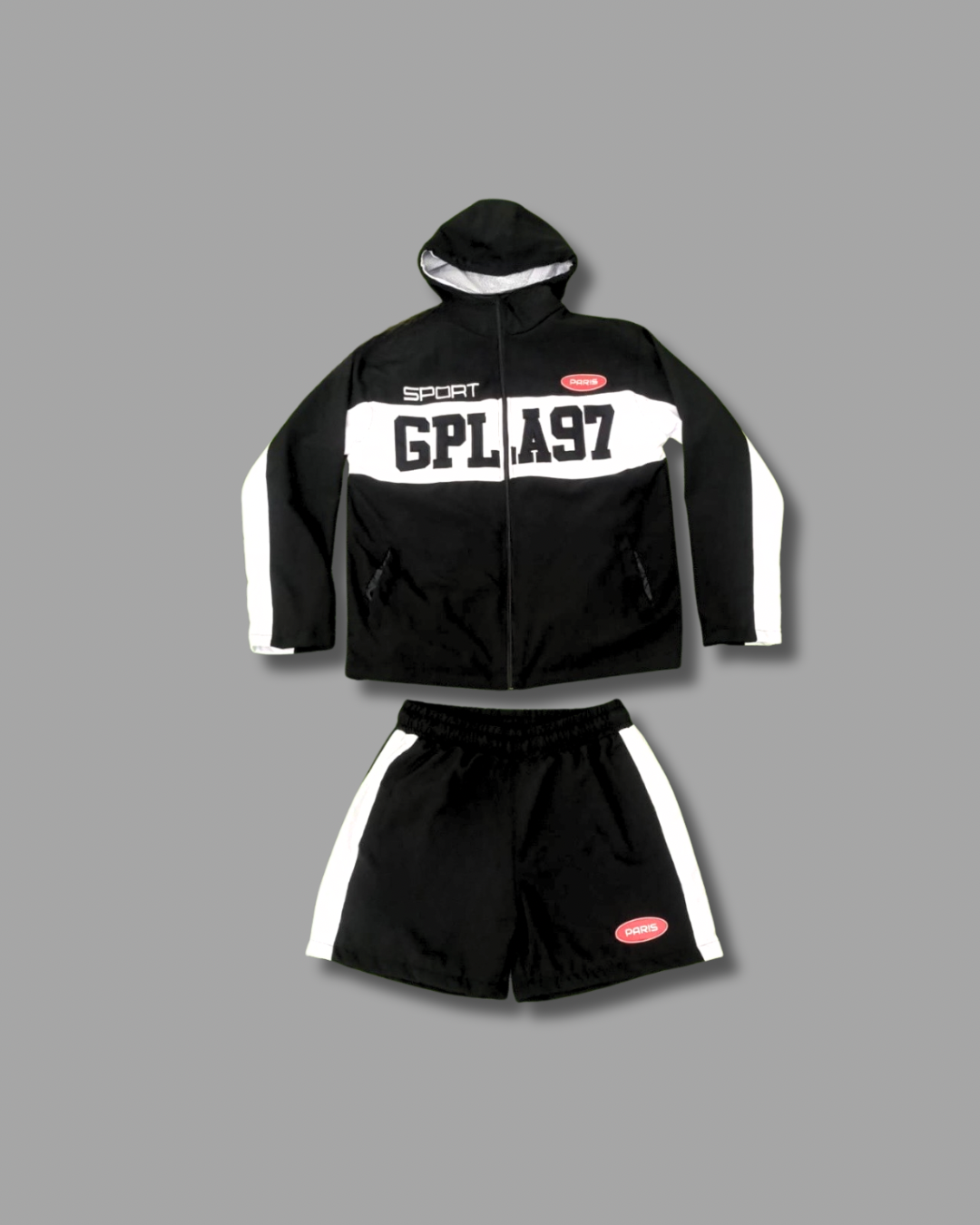Black GPLA Windbreaker Shortset – Lavenganzaparis
