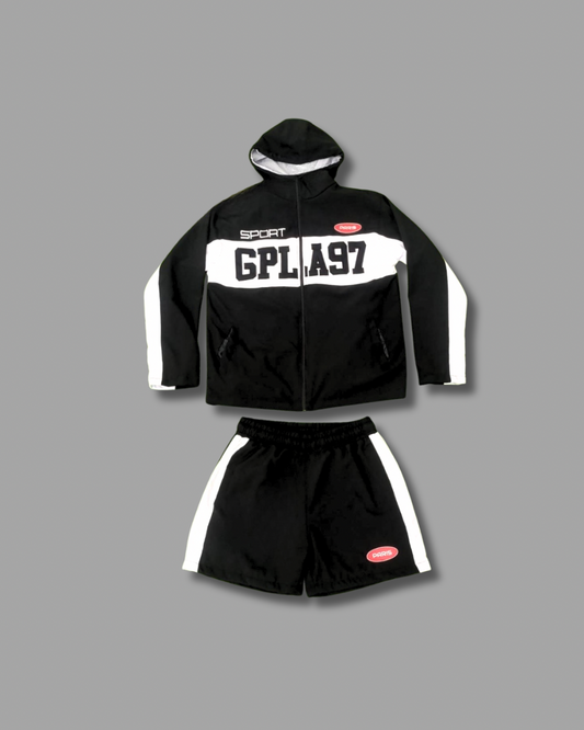 Black GPLA Windbreaker Shortset [Pre-Order Soon]