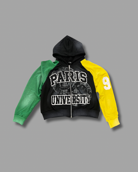 Black Multi Paris University Hoodie
