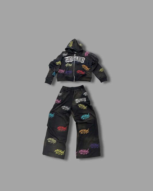 Black Scribble Flare Set