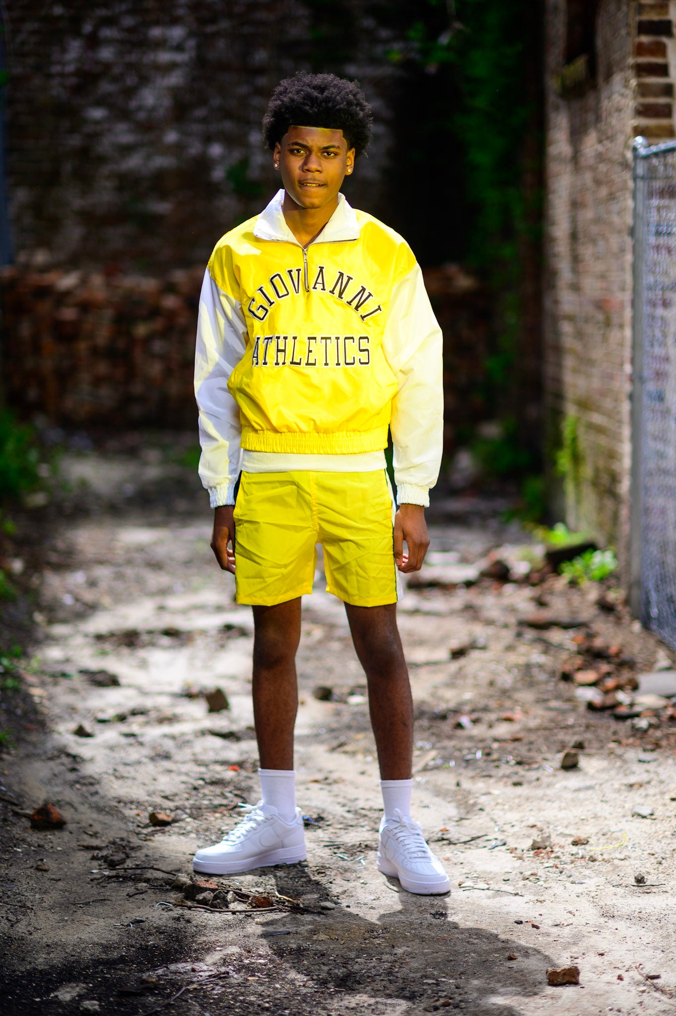 Giovanni Athletics Short Set In Yellow