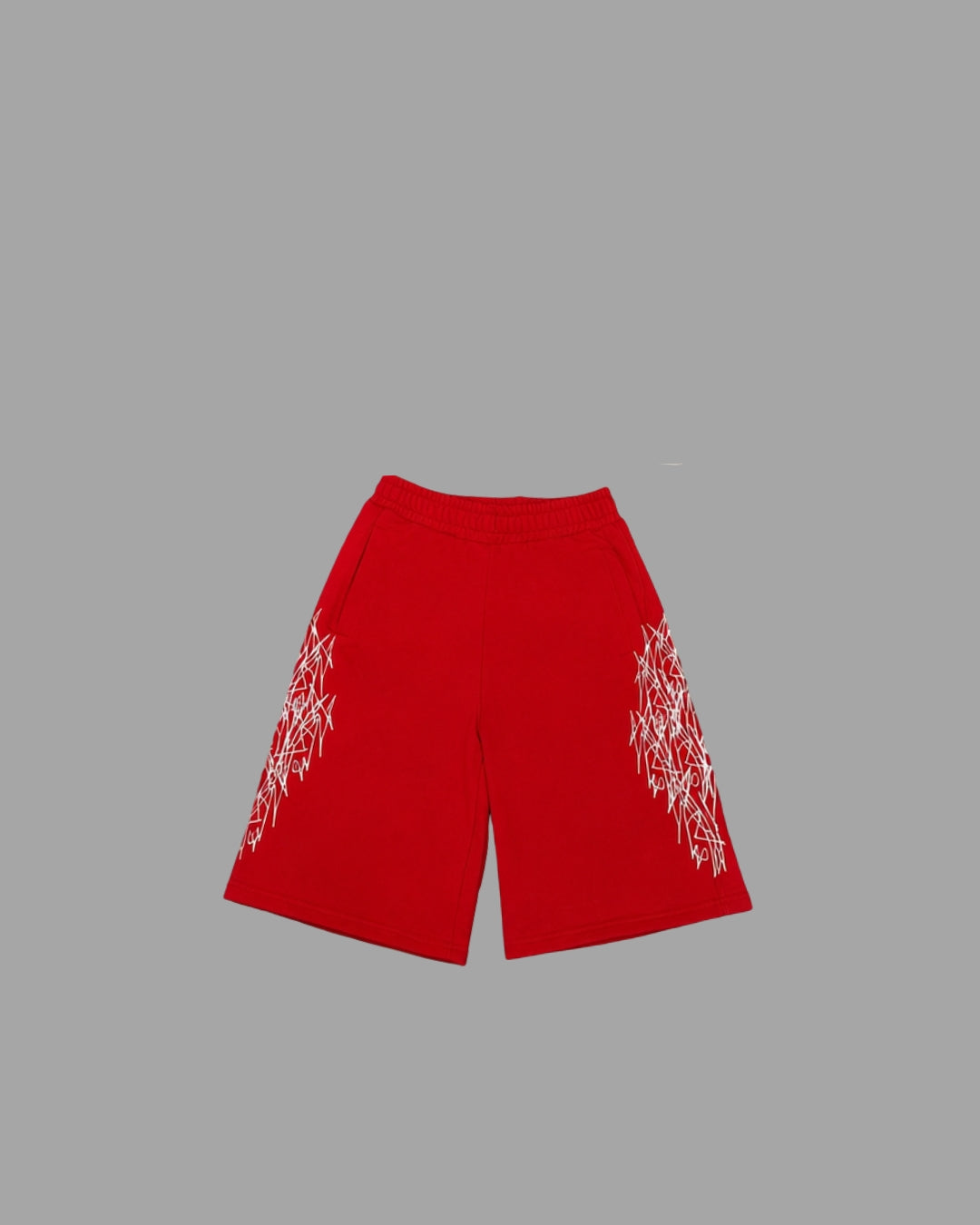 Static Scribble Jorts (red)