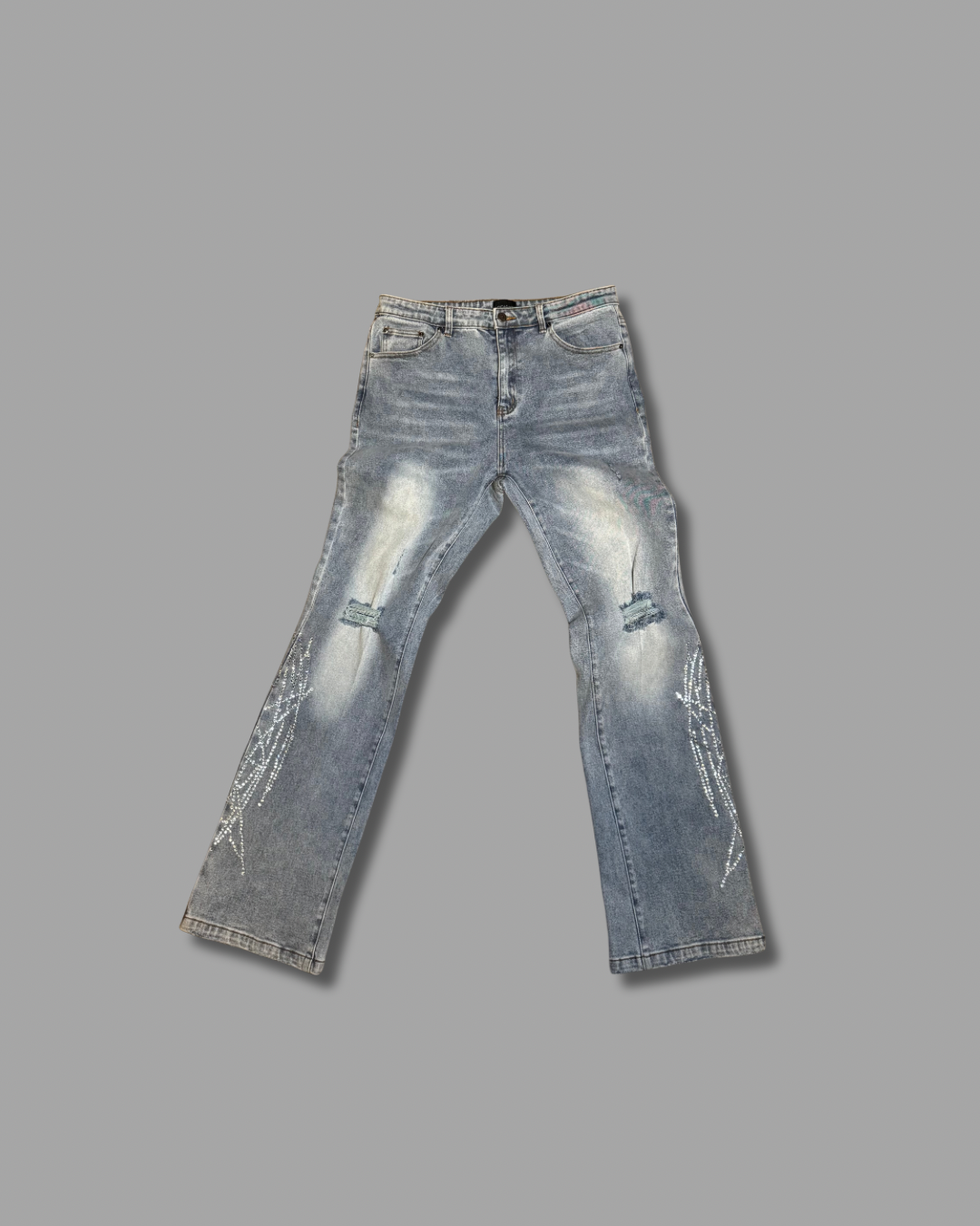 Rhinestone Flare Denim