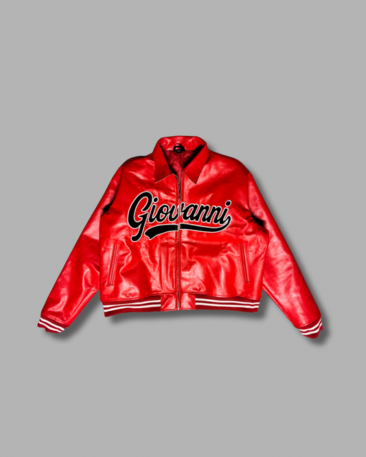 Red AMF Leather Varsity Jacket