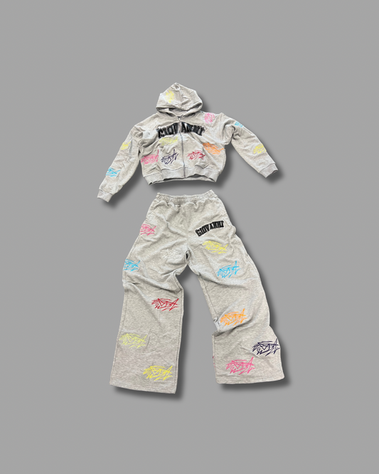 Gray Scribble Flare Set