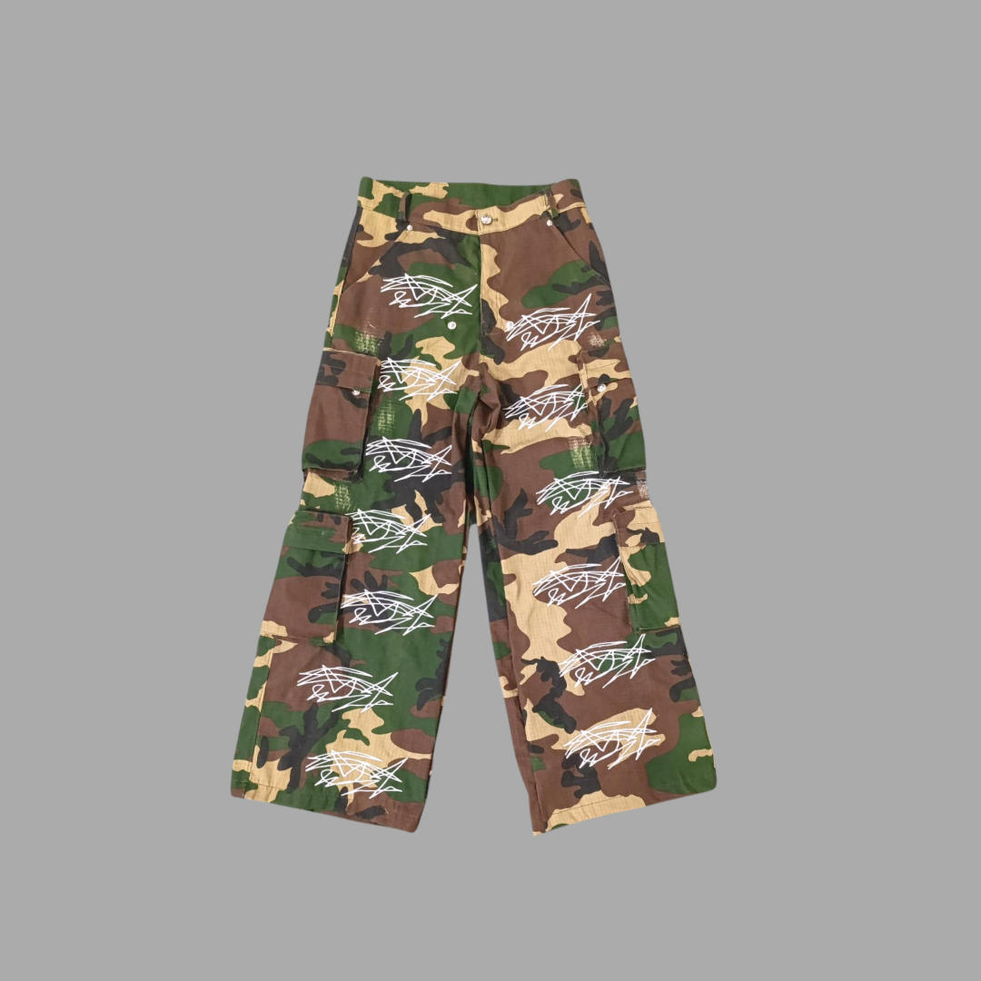 Army Camo Scribble Cargos