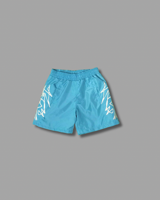 L. Blue Scribble Runner Shorts