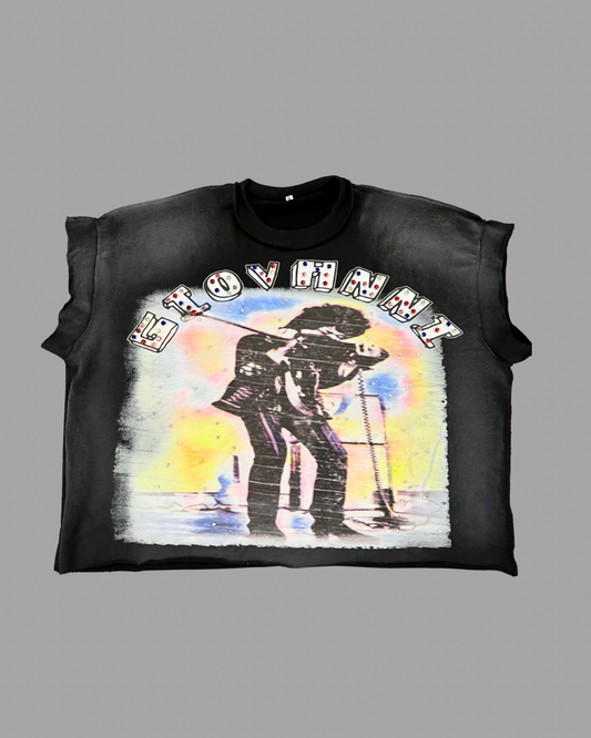 Black Jimmy Hendrix Cut Off T