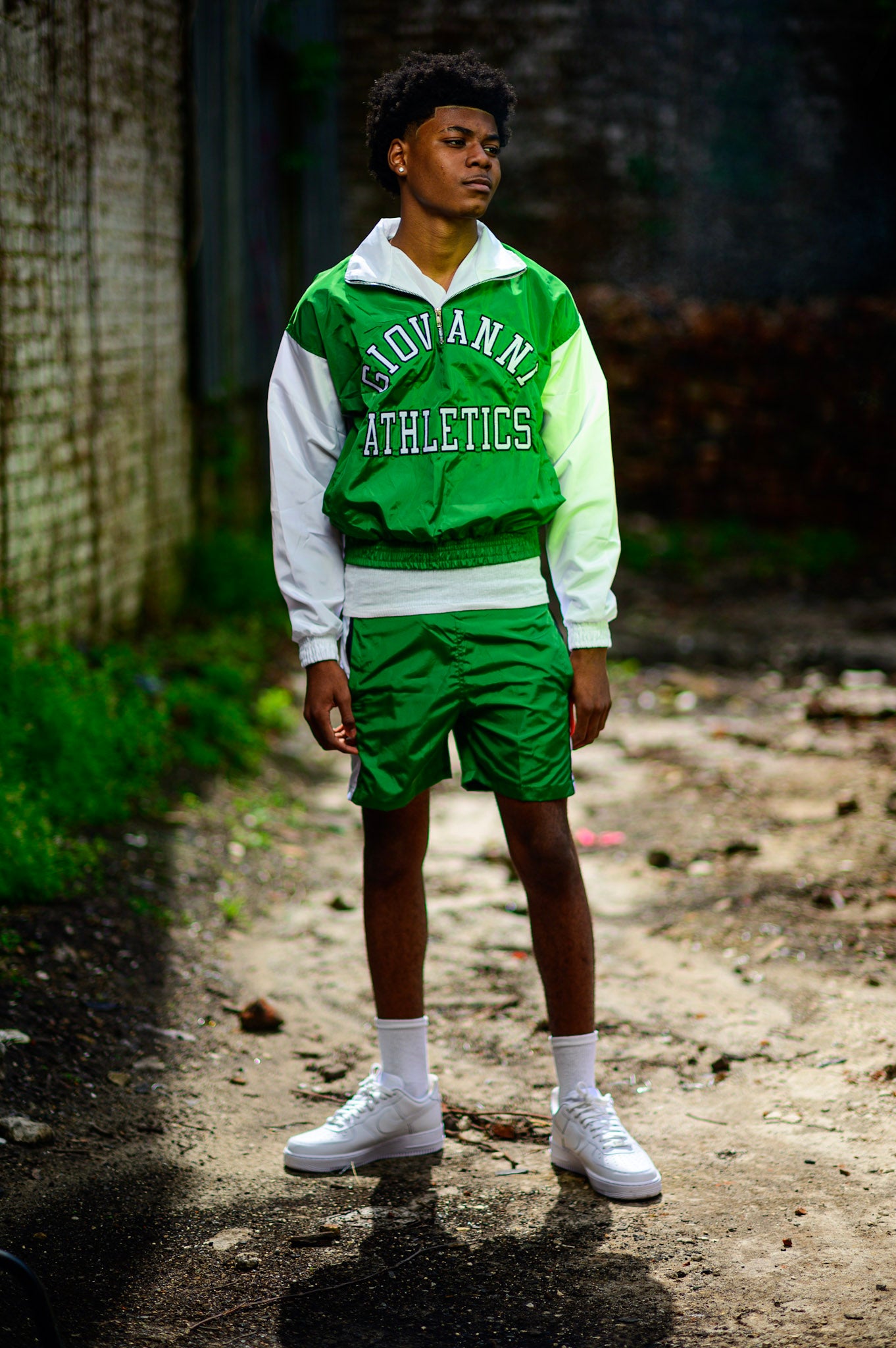 Giovanni Athletics Short Set In Green